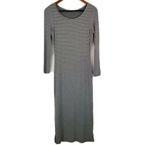 Marine Layer Black and White Striped Long Sleeve Dress